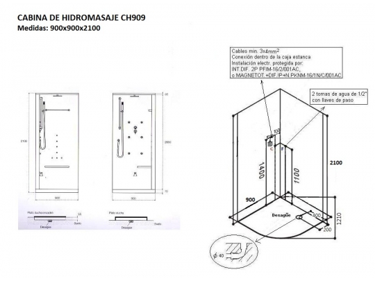 CABINA HIDROMASAJE CH909 4